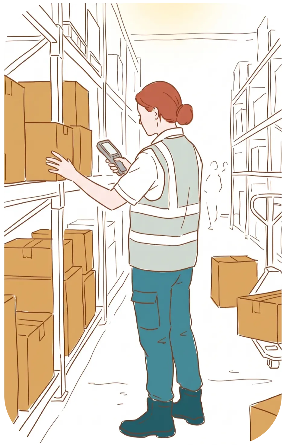 Ilustración de usuarios navegando por la ciudad